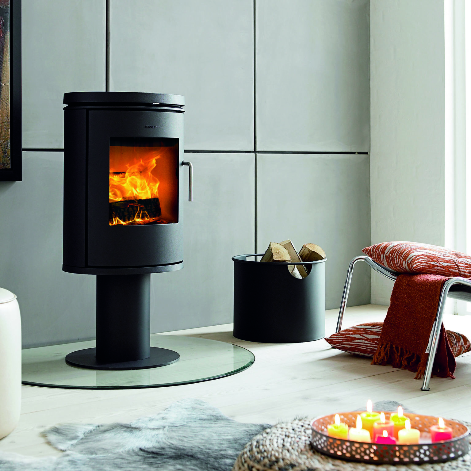 Morso 6148 wood stove with pedestal Mazzeo’s Stoves & Fireplaces