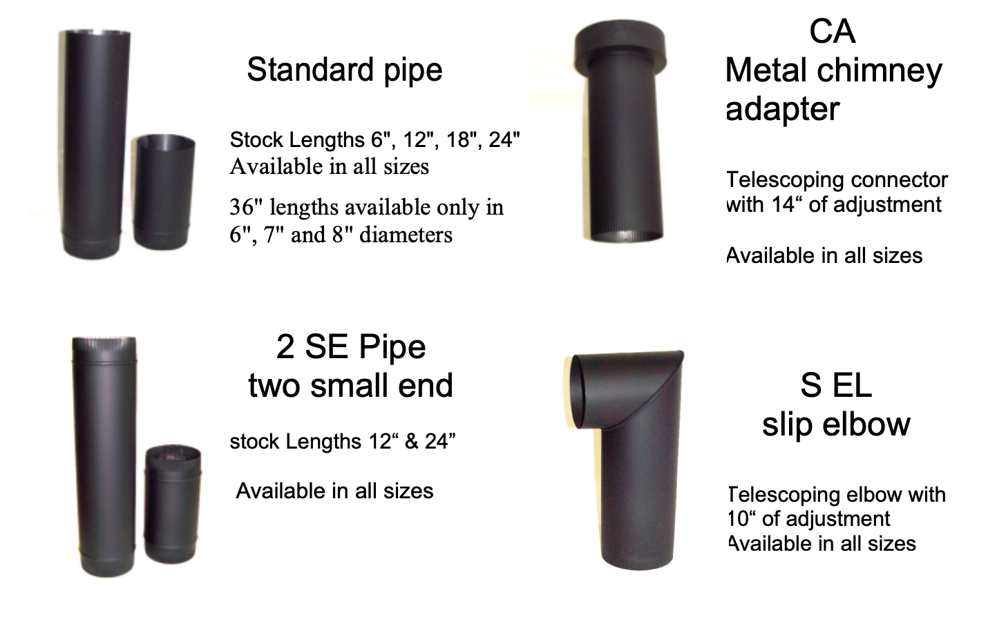 Thompson & Anderson 22 Gauge Single-Wall Wood Stove Pipe (Made in Maine!) -  Mazzeo's Stoves & Fireplaces