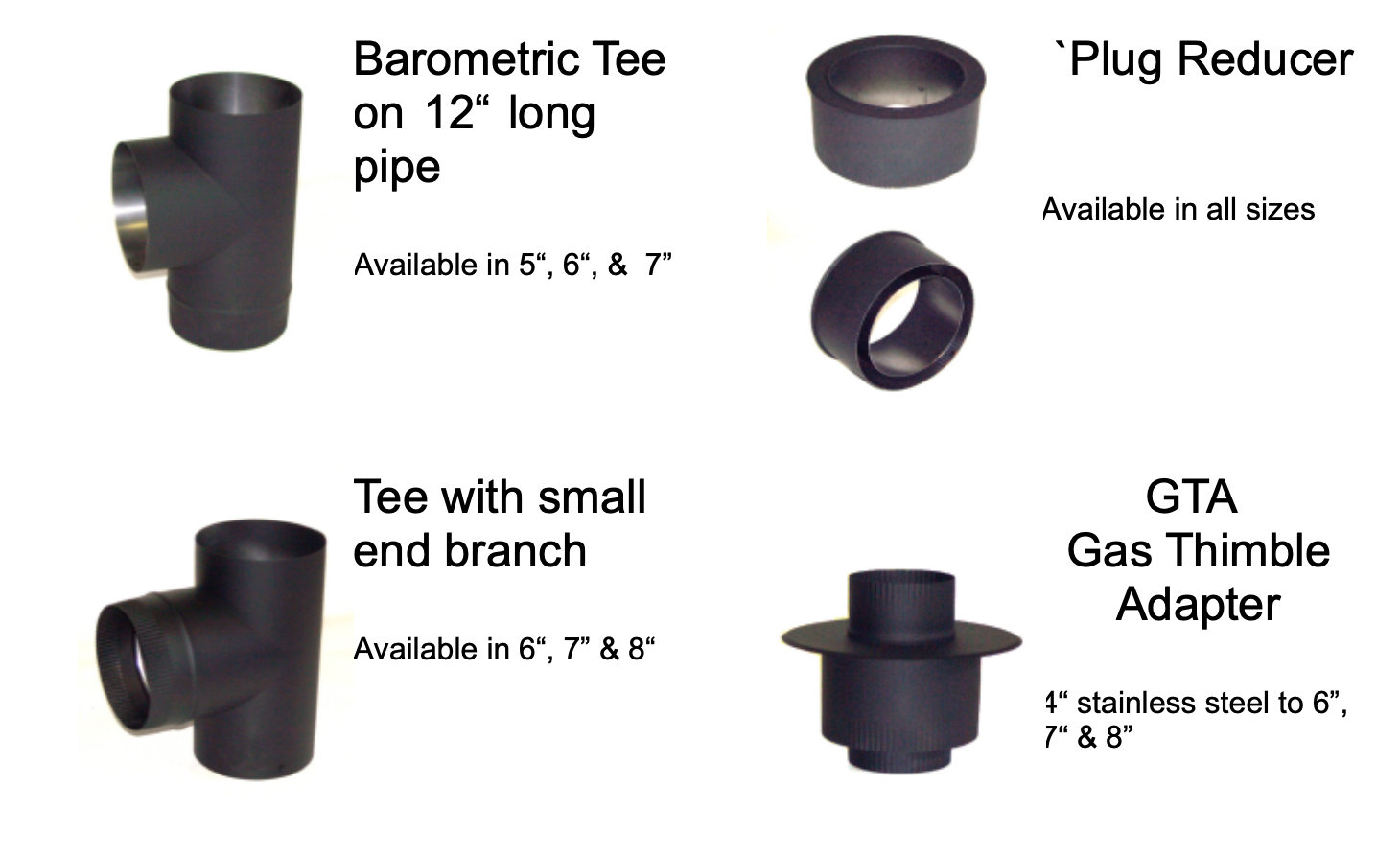 6 to 5 Stove Pipe Reducer Adapter - Tiny Wood Stove