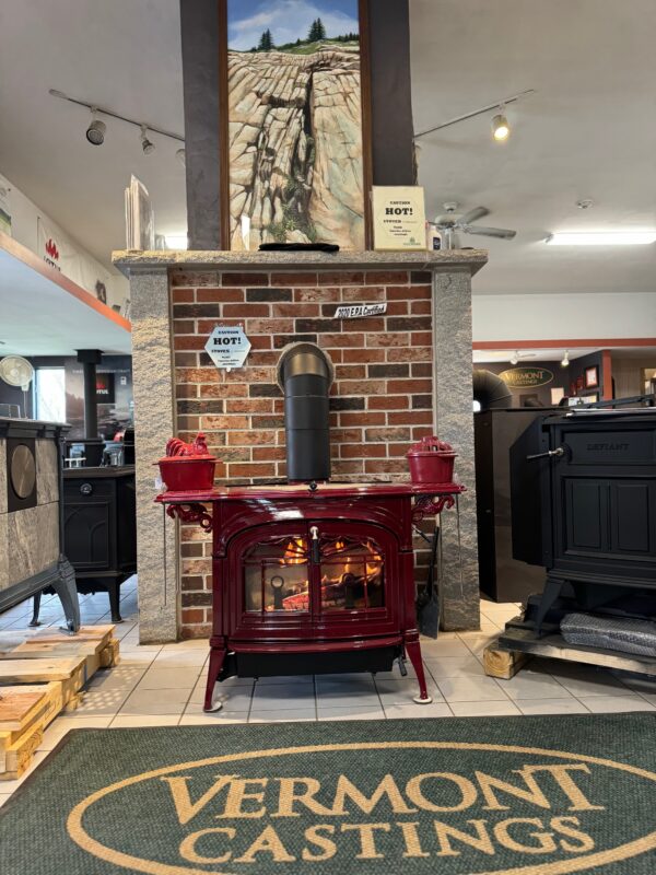 Vermont Castings Encore Flexburn Wood Burning Stove in Bordeaux Enamel with warming shelves - $1,000 OFF